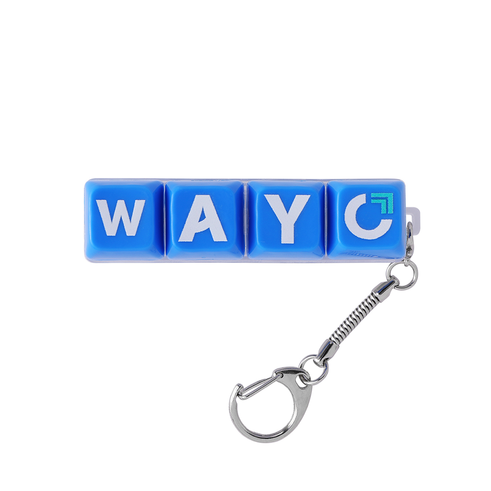 Light-Up Keyboard Keychain Fidget Toy - 4 Keys, Opaque - Wayo Product Image