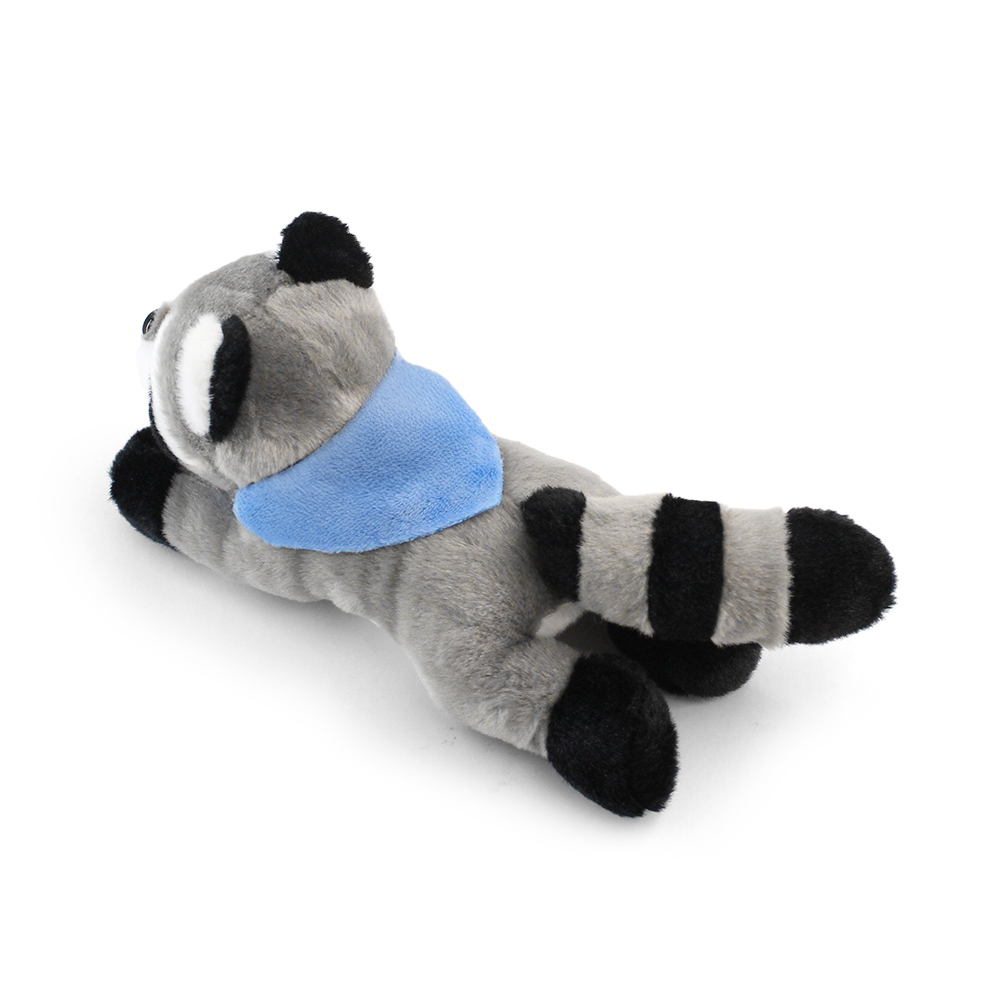 8.6“ Laying Down Plush Toy - Raccoon with Custom Bandana - OGGP0021-#3D92E1-11.jpg