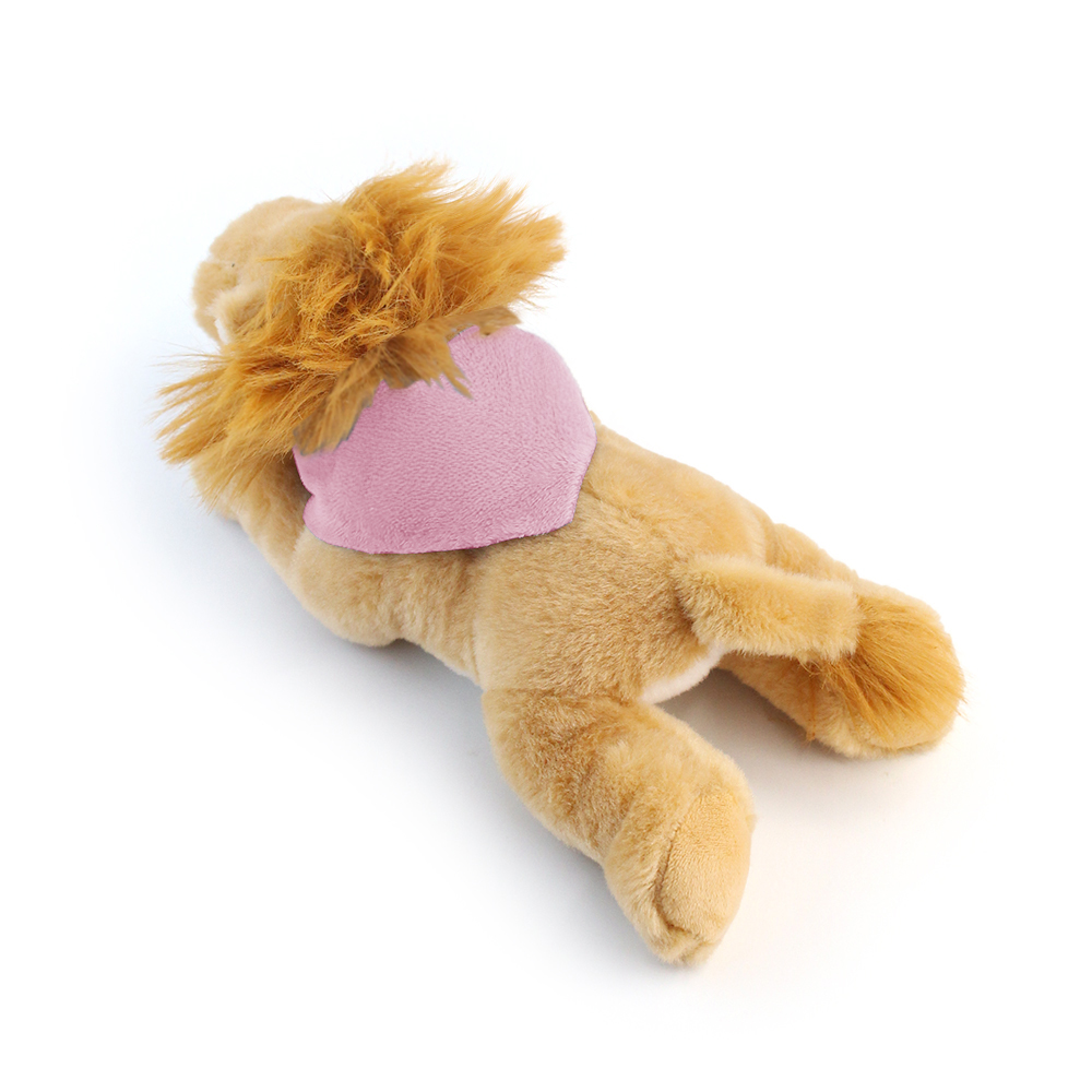 8.6“ Laying Down Plush Toy - Lion with Custom Bandana - OGGP0020-#FDC9D9-14.jpg