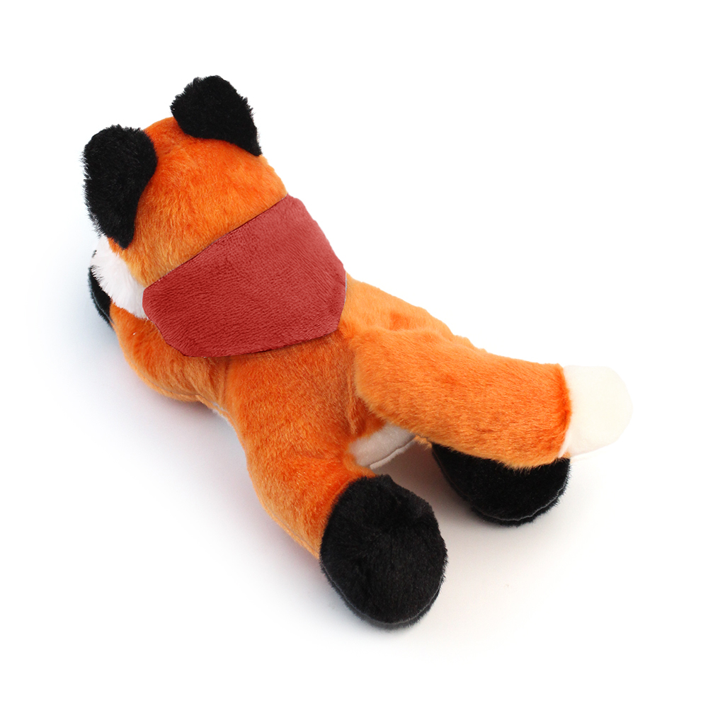 8.6“ Laying Down Plush Toy - Fox with Custom Bandana - OGGP0019-#C81324-4.jpg