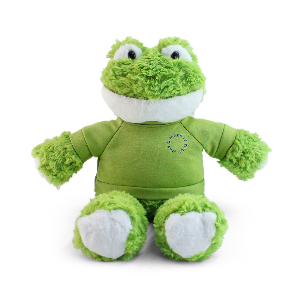 15" Fleece Friends Plush Toy - Frog with Custom Shirt - Wayo Product Image