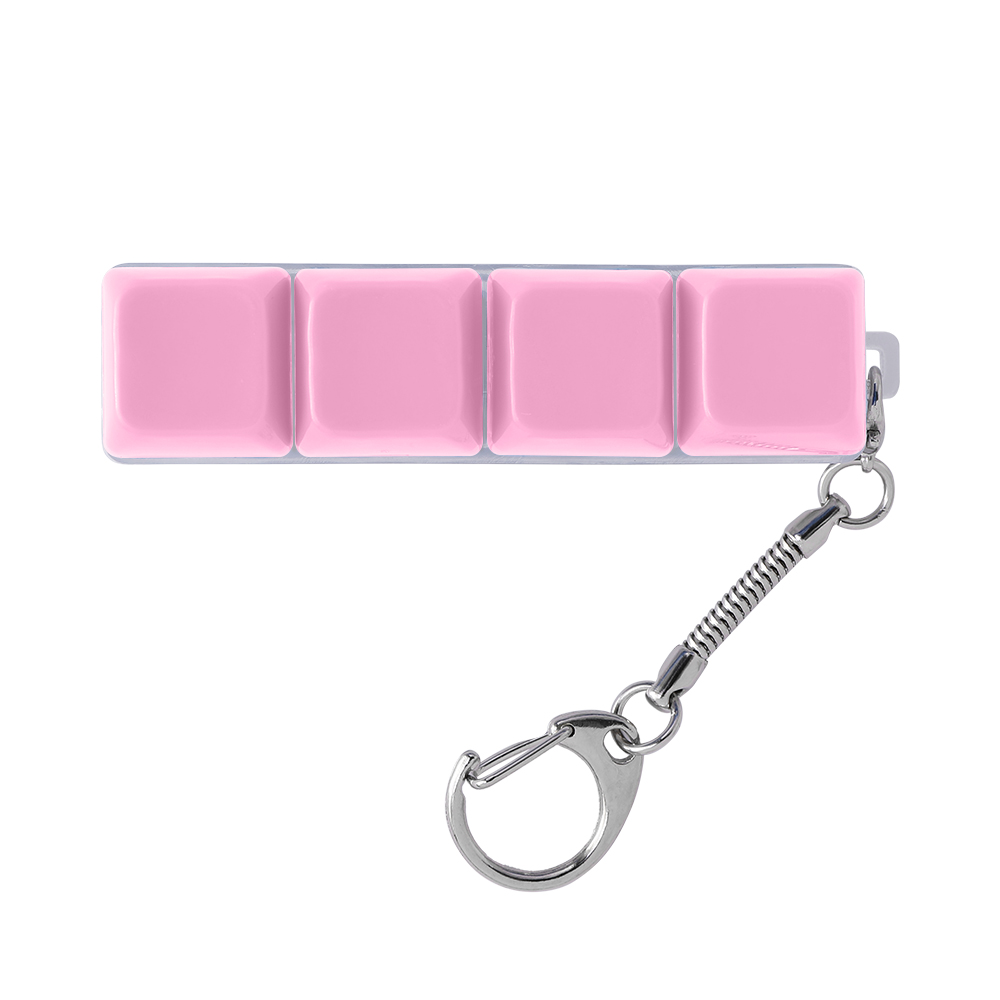 Light-Up Keyboard Keychain Fidget Toy - 4 Keys, Opaque - OGGT0019-#ffb6d9-11.jpg